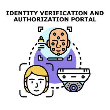 Identity verification authorization portal biometric security system Stock Illustration