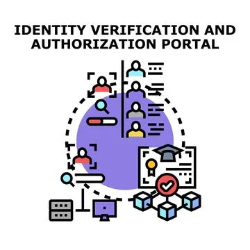 Identity verification authorization portal concept vector Stock Illustration