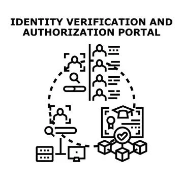 Identity verification authorization portal concept vector Stock Illustration