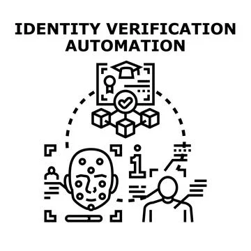 Identity verification automation system for digital security Stock Illustration
