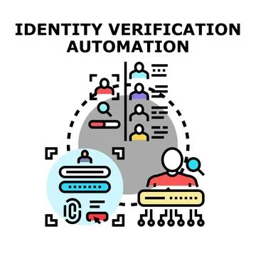 Identity verification automation system processing digital data Stock Illustration
