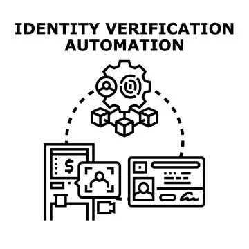 Identity verification automation system processing user data Stock Illustration