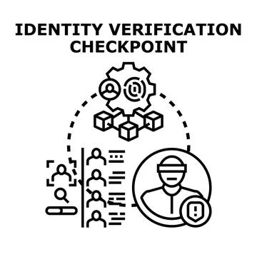 Identity verification checkpoint concept vector illustration Stock Illustration