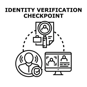 Identity verification checkpoint system for digital security Stock Illustration