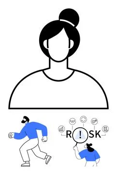 Identity verification, cybersecurity, risk assessment, personal data, busines Stock Illustration