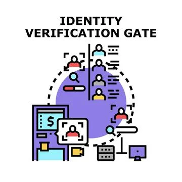 Identity verification gate access control system Stock Illustration