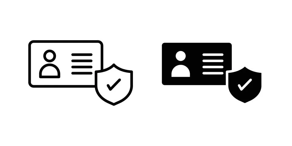 Identity verification icon silhouette vector set. thin line pack Stock Illustration