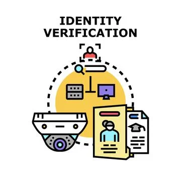 Identity verification process with biometric and document data Stock Illustration
