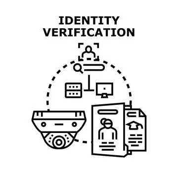 Identity verification process with biometric and document data Stock Illustration