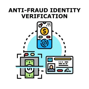 Identity verification process preventing financial fraud online Stockillustratie