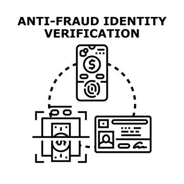 Identity verification process preventing financial fraud online Stockillustratie