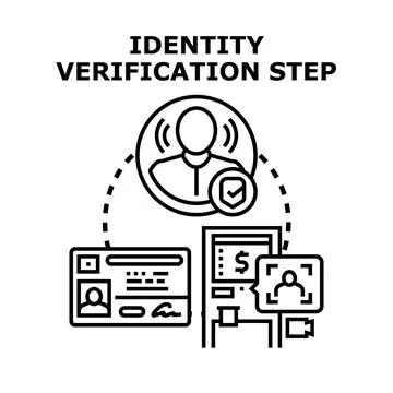 Identity verification process using digital authentication steps 스톡 일러스트