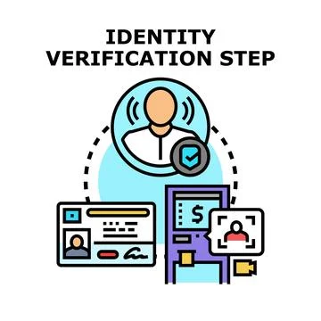 Identity verification process using digital authentication steps Stock Illustration