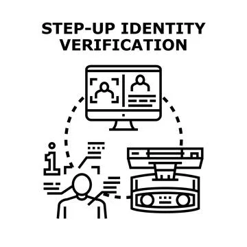 Identity verification process using facial recognition technology Stock Illustration