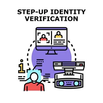 Identity verification process using facial recognition technology Stock Illustration