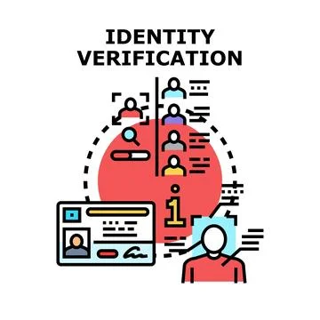 Identity verification process validating user digital data Stock Illustration