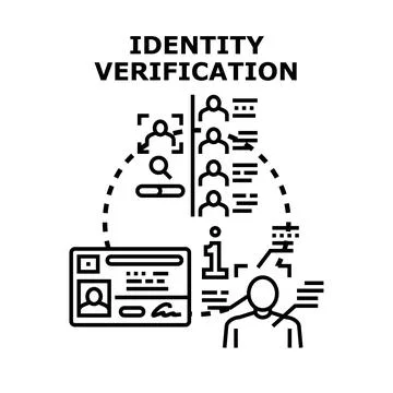 Identity verification process validating user digital data Stock Illustration