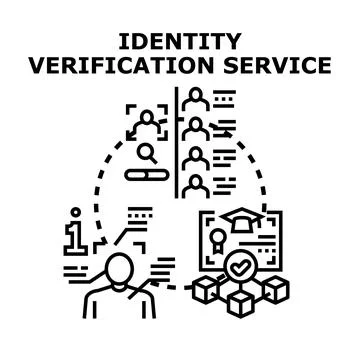 Identity verification service ensuring secure digital user authentication Stock Illustration