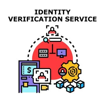 Identity verification service ensuring secure digital user authentication Stock Illustration