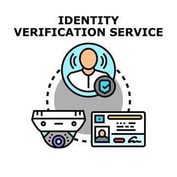Identity verification service using biometrics and surveillance system Stock Illustration