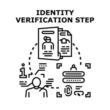 Identity verification step for online account access Stock Illustration