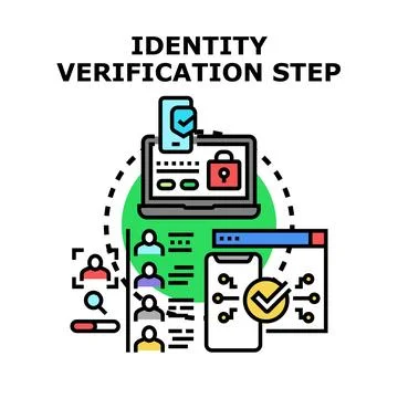 Identity verification step for secure online access 스톡 일러스트