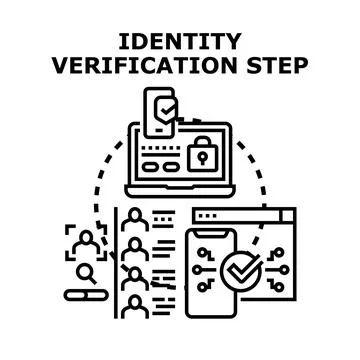 Identity verification step for secure online access Stock Illustration