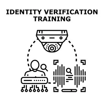 Identity verification training for digital security and access Stock Illustration