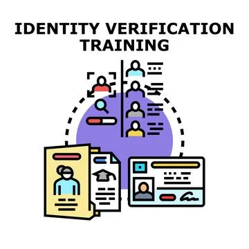 Identity verification training process comparing personal data Stock Illustration
