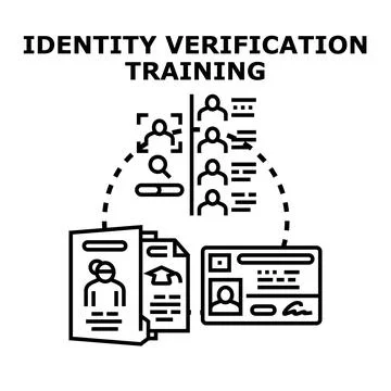 Identity verification training process comparing personal data イラスト素材