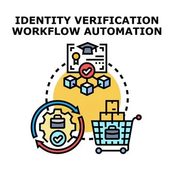 Identity verification workflow automation for digital business processes 库存插图