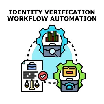 Identity verification workflow automation vector concept Stock Illustration