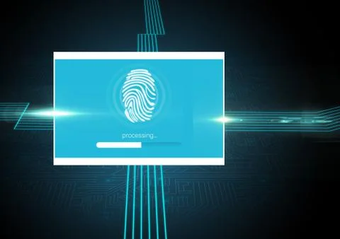 Identity Verify fingerprint App Interface Stock Illustration