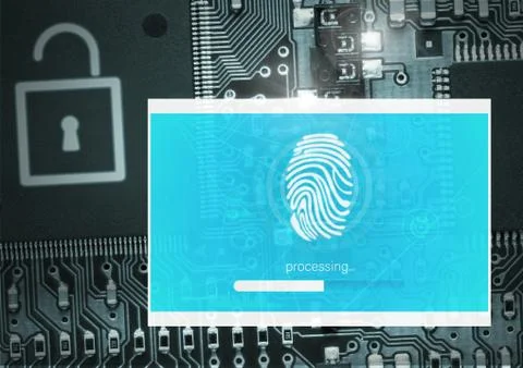 Identity Verify security fingerprint App Interface Stock Illustration