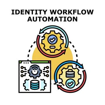 Identity workflow automation system planning process 库存插图