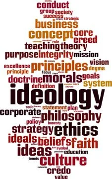 Ideology word cloud Illustrazione stock