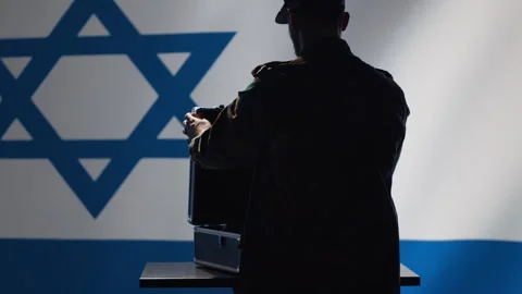 IDF agent maintains air space superiority with radar during Middle East conflict Stock Footage 278249155