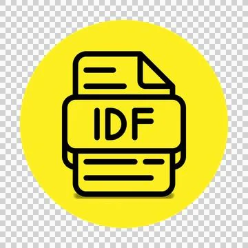 Idf file type icon. files and document format extension.  Illustrazione stock
