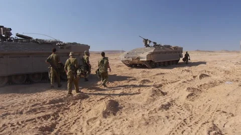 IDF soldiers walking to ADF 스톡 동영상 168538286