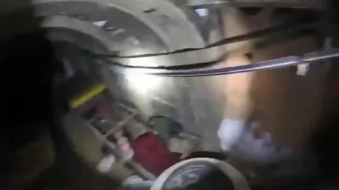 IDF Troops Reveal Hidden Underground Tunnel Network Packed With Living Qu... Stock Footage 334759749