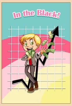 Idiom in the black Stock Illustration