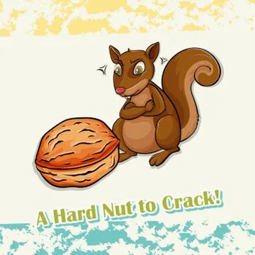 Idiom hard nut to crack Stock Illustration