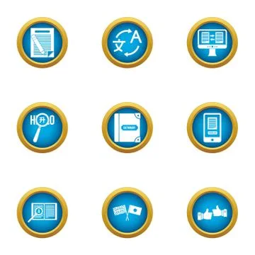 Idiom icons set, flat style Ilustración de archivo