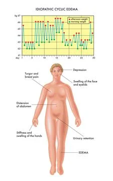 Idiopathic Cyclic Edema Stock Illustration