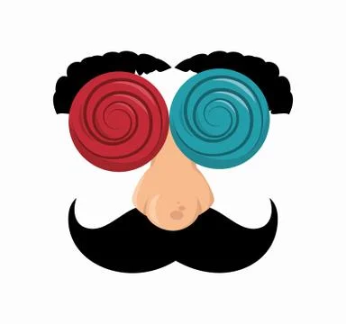 Idiot mask crazy icon Stock Illustration