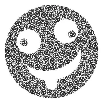 Idiot Smiley Vector Collage of Self Recursion Icons 스톡 일러스트
