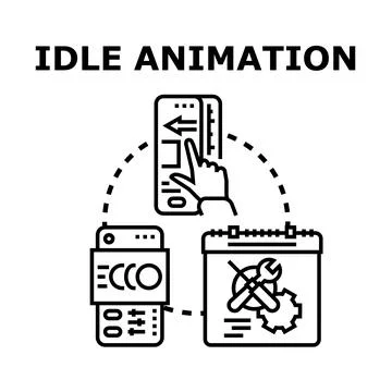 Idle animation concept vector illustration イラスト素材