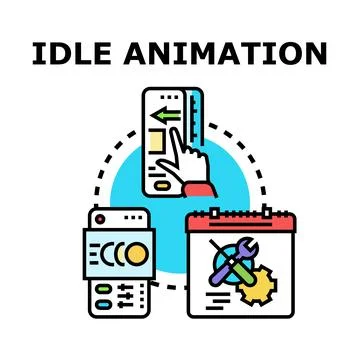 Idle animation concept vector illustration Illustrazione stock