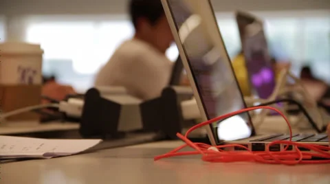 An idle laptop Stock Footage 36144300