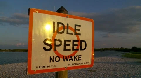 Idle Speed boating sign Video stock 8668347